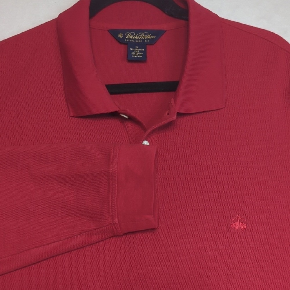 Brooks Brothers Performance Knit Long Sleeve Mens Polo Shirt Size XL